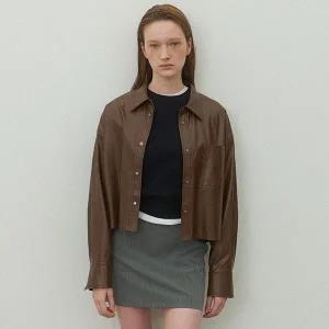 나인(Atelier Nain) [25S/S]러드 크롭 가죽 블라우스(Z-BL-4207) 276317