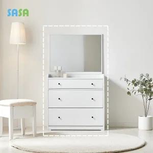[SASA]사사가구 클루 800 1인 3단서랍장 화장대세트 거울포함