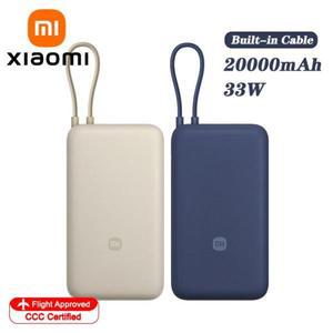 샤오미 20000mAh 33W 파워뱅크 (내장 USB-C 케이블 포함) 양방향 고속 충전 미 모델 PB2030MI 아이폰 16 15