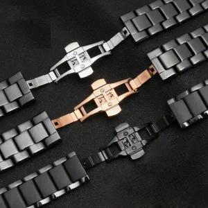 AR1451 AR1452 AR1400 AR1410 시계 밴드 스테인레스 스틸 버터 플라이 걸쇠 22mm 24mm 세라믹 시계 스트랩