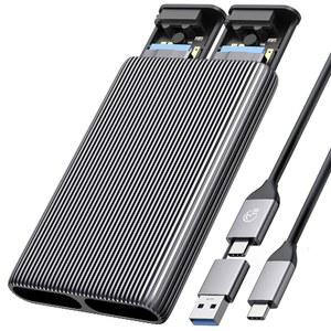 ORICO 듀얼 M.2 NVMe SSD 알루미늄 USB3.2 Gen2 10Gbps, PCIe M-Key용 Type-C 도킹 스테이션, B&M Key 2230/2242/2260/2280 SSD, 도구 없음, 최대 4TB