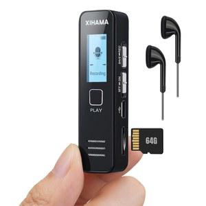 64GB 미니 음성 녹음기, 디지털 녹음기 스파이 숨겨진 포켓 테이프 강의, 회의용 재생 기능, 마이크, USB 충전, 비밀번호를 갖춘 XIHAMA 4608시간 휴대용 오디오