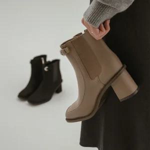 SOVO 하이즈 스퀘어 앵클부츠 7cm