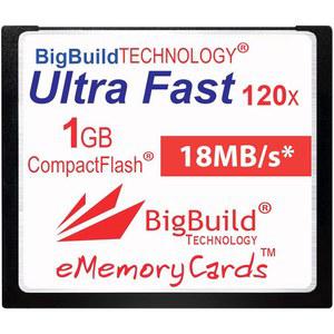 eMemoryCards 1GB 초고속 18MB/s CompactFlash 메모리 카드는 캐논 10D/20D/30D/40D/50D/1D/1D/5D/5Ds/7D Mark I/III/IV, 니콘 D, 올림푸스 E, 소니 알파, 라이카 S 카메라와 호환됩니다