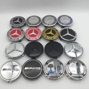 자동차휠캡 AMG 자동차 엠블럼 휠 허브 센터 캡 배지 커버 스티커 데칼 스타일링 액세서리 4pcs 3D 75mm