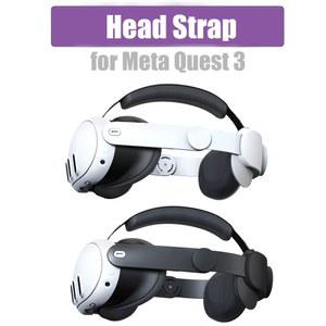 VR 헤드셋 고글 안경 기기 Meta Quest 3 헤드셋용 교체 가능한 헤드 스트랩 편안함 향상 Oculus 액세서리용 조절