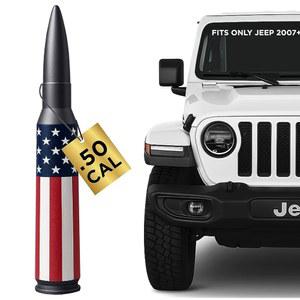 50 Cal Badass 안테나 Jeep 랭글러 JK & JL(2007년형 지프 및 글래디에이터 액세서리 - 세차 안전 미끄럼 방지 디자인 채찍을 버리고 업그레이드하기