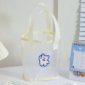 여름가방 여름 피크닉 가벼운 물놀이 가방 메쉬 비치백 하얀곰