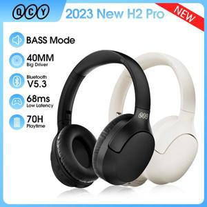 QCY H2 Pro 무선 헤드폰 Bluetooth 5.3 이어폰 HIFI 3D 스테레오 헤드셋 BASS 모드 게임용 버드 오버 70H
