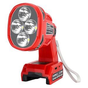 밀워키 M18 18V 배터리용 GRVODFRTA 무선 LED 작업등 1120LM 야외 스포트라이트, 레드 & 화이트 4 모드, 잡사이트용 피벗 헤드, 야외용 휴대용 스팟 라이트(배터리 없음)