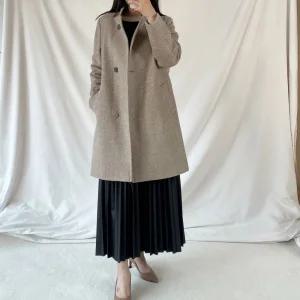 [꼼빠니아]24FW 차이나넥 울 헤링본 롱 코트 CAEW0-WCH110640LBE