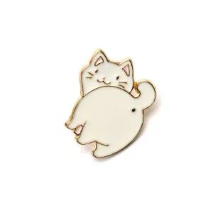 고양이 귀여운 브로치코디 미니 브로치선물 화이