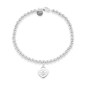 [TIFFANY&CO]티파니 69683673 리턴 투 티파니 하트 태그 비드 미디움 다이아몬드 실버 팔찌 144765244