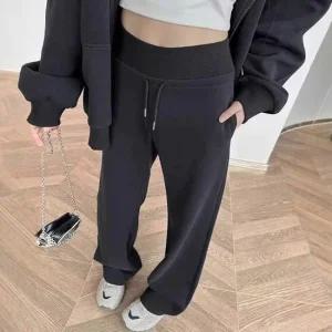 [오노마] ONM 데일리 밴딩 바지 여성 고무줄 스트링 팬츠 검정