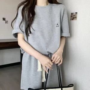 [오노마] ONM 여성 여름 데일리 반팔 반바지 세트 트레이닝복