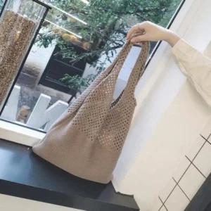 [라일리] Rly 니트 라탄 가방 쇼퍼백 여름 캔버스백 숄더백 캔
