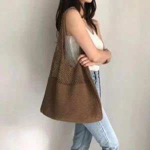 [라일리] Rly 니트쇼퍼백 15컬러 니트백 캔버스백 라탄 메쉬가
