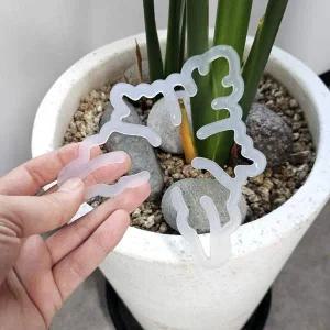 반투명 나비형 아크릴 화분 줄기 지지대 식물 화초
