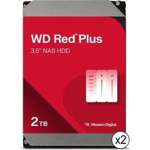 WD 2TB 레드 플러스 5400 rpm SATA III 3.5 Internal NAS HDD 2팩