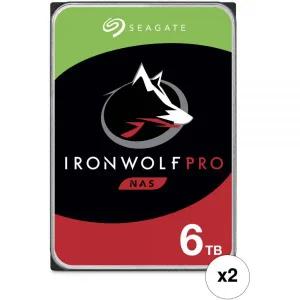 씨게이트 6TB 아이언울프 프로 7200 rpm SATA III 3.5 Internal NAS HDD CMR 2팩