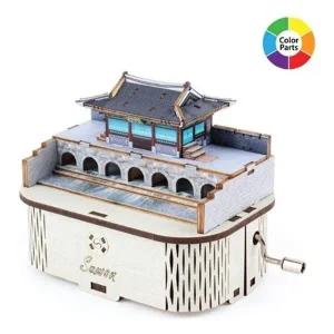 [VCMQ1KMD]수동오르골 우드조립 수원 화홍문(YM862-49)