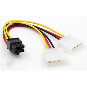6핀-듀얼 4핀 비디오 카드 전원 코드 Y 모양 8핀 PCI Express-듀얼 몰렉스 그래픽 케이블 15cm