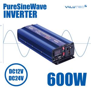 캠핑 차박 낚시 필수품 벨류텍 600W 순수정현파 차량용 인버터 VIP-600 220V