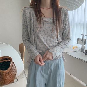 다레치 플라워 나시가디건 세트