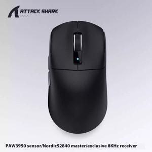 ATTACK SHARK R6 PAW3950MAX 무선 게임용 마우스 8Khz 폴링 초경량 39g 북유럽 52840 MCU Omron 광학 마이