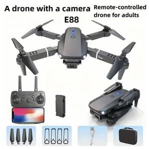 전문 드론 E88 HD 4k 공중 카메라 WiFi FPV 원 클릭 텀블링 미니 쿼드 콥터 RC 헬리콥터 어린이 장난감 휴