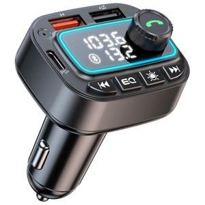블루투스 5.3 자동차 어댑터 FM 송신기, 42W(PD30W 및 12W) USB C 자동차 충전기 무선 라디오 수신기, 핸즈프리 통화 MP3 오디오 플레이어 자동차 키트, 라이트 스위치 및 고속 충전 및 딥 베이스(블랙)