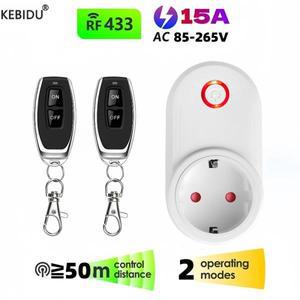 433Mhz 무선 스마트 원격 제어 소켓 스위치 220V 3000W15A EU FR 범용 플러그 ON OFF 전기 콘센트 조명