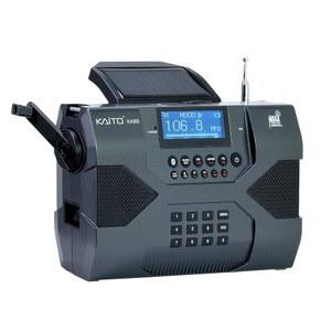 [미국배송] 카이토 비상 라디오 보이저 맥스 KA900 디지털 솔라 다이너모 크랭크 와인딩 AM/FM/SW & NOAA 날씨 스테레오 수신기 블루투스 실시간 알림 MP3 플레이어 녹음기 및 전화 충전기 블랙