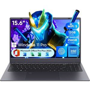 쿨비 15 6인치 윈도우 11 노트북, 12GB RAM/256GB SSD, 1920x1080 IPS 디스플레이, 인텔 N95 비트 N5095 쿼드 코어 노트북 컴퓨터, 지원 지문, WiFi 5, BT