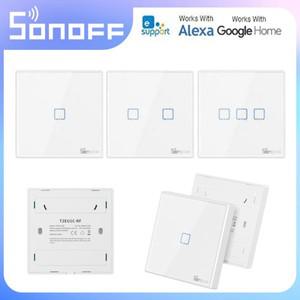 투야 스마트봇SONOFF T2 스마트 라이트 스위치 EU 홈 터치 1 2 3 Gang EWelink APP  음성 제어는 Alexa Goo