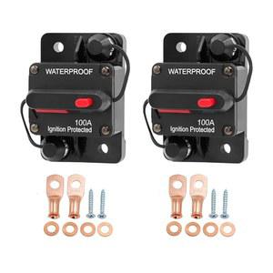 Zpana 자동차 서킷 브레이커, 2PCS DC 12V-48V 100A 방수 차량 스테레오 오디오 전자 배터리 태양광 시스템, 수동 리셋 스위치, 자동 액세서리, ATV RV 트롤링용