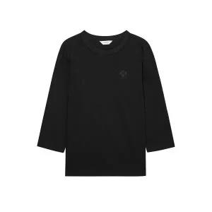 헤지스레이디스 헤지스 여성 24FW 블랙 자수장식 면 7부소매티셔츠 HSTS4CC70BK 1630469
