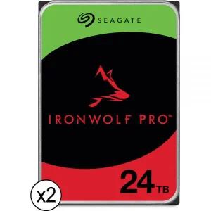 씨게이트 24TB 아이언울프 프로 7200 rpm SATA III 3.5 Internal NAS HDD CMR 2팩