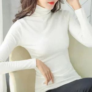 ONM 여성 겨울 이너 베이직 기모 슬림핏 무지 목폴라