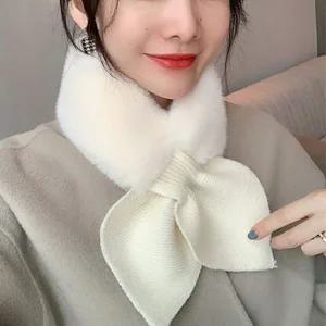 심플한 보온 기본템 포근한 무지 리본 쁘띠퍼 머플러 코트 니트워머 퍼워머 바람막이 방한목토시