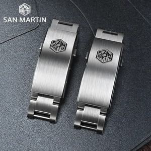 호환품 San Martin  플라이 조절 가능 걸쇠 시계 부품 팔찌 16mm 지정 모델 버클 접이식 비 범용