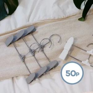 어반 스마트 논슬립 바지걸이 50P 화이트 그레이 튼튼한 집게 바지걸이