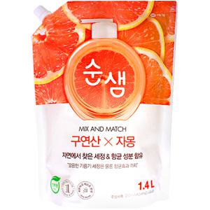 애경 순샘 구연산 자몽 주방세제 1.4L 리필 1개