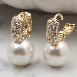 14K 10mm 진주귀걸이 원터치 한복 혼주 귀걸이 로엘Q