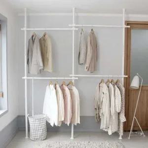 익스트리모 Modern DIY 기둥식행거 38파이 4단 화이트 CH536