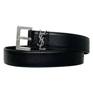 24FW YSL 모노그램 CASSANDRE 로고 벨트 / 블랙 실버 (634437 BOO0E 1000)
