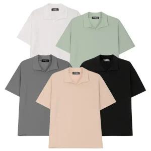 [파파브로] 남자 베이직 오픈카라 무지 데일리 반팔 티셔츠 SO-TSH-Q045