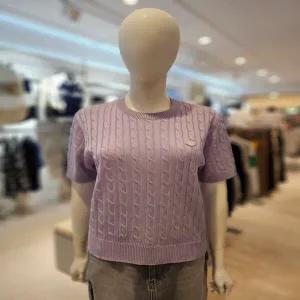 [폴햄][POLHAM] PHF2ER2430 여성 케이블 와펜 라운드 반팔 니트