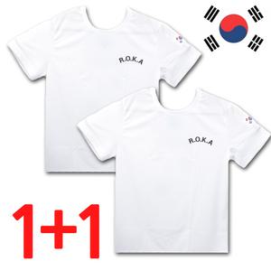 국산 로카티 2P 화이트 ROKA 쿨론 코리아아미 군인 반팔티 학교반티 KOREA ARMY 군용 디지털 육군 블랙