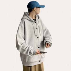 [라일리] Rly 후드티 무지 데일리 기모 긴팔 보온 버튼 자켓 오버핏  28476655)